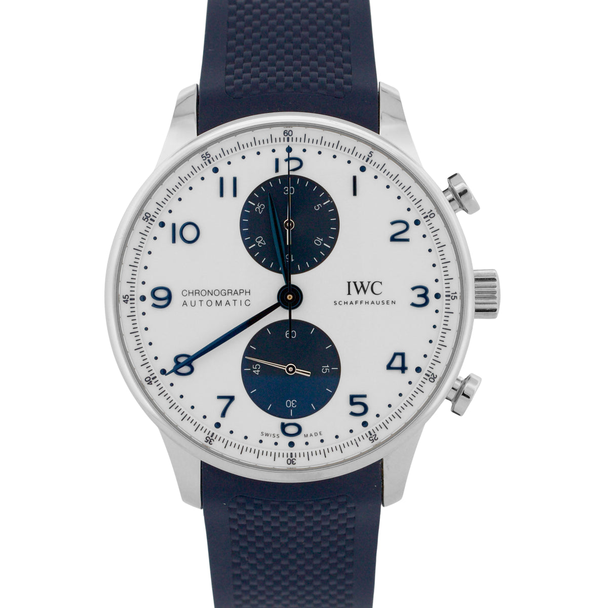 2023 IWC Portugieser Chronograph IW371620 White Blue 41mm Steel Box Papers