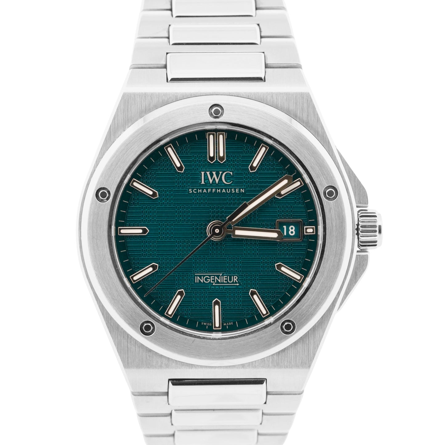Unpolished 2024 IWC Ingenieur IW328903 Stainless Steel Aqua Teal 40mm Box Papers
