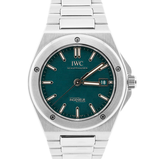 Unpolished 2024 IWC Ingenieur IW328903 Stainless Steel Aqua Teal 40mm Box Papers