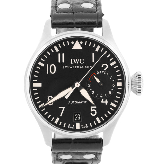 IWC Big Pilot 7-Day Stainless Steel Black 46mm IW500401 Automatic Leather Watch
