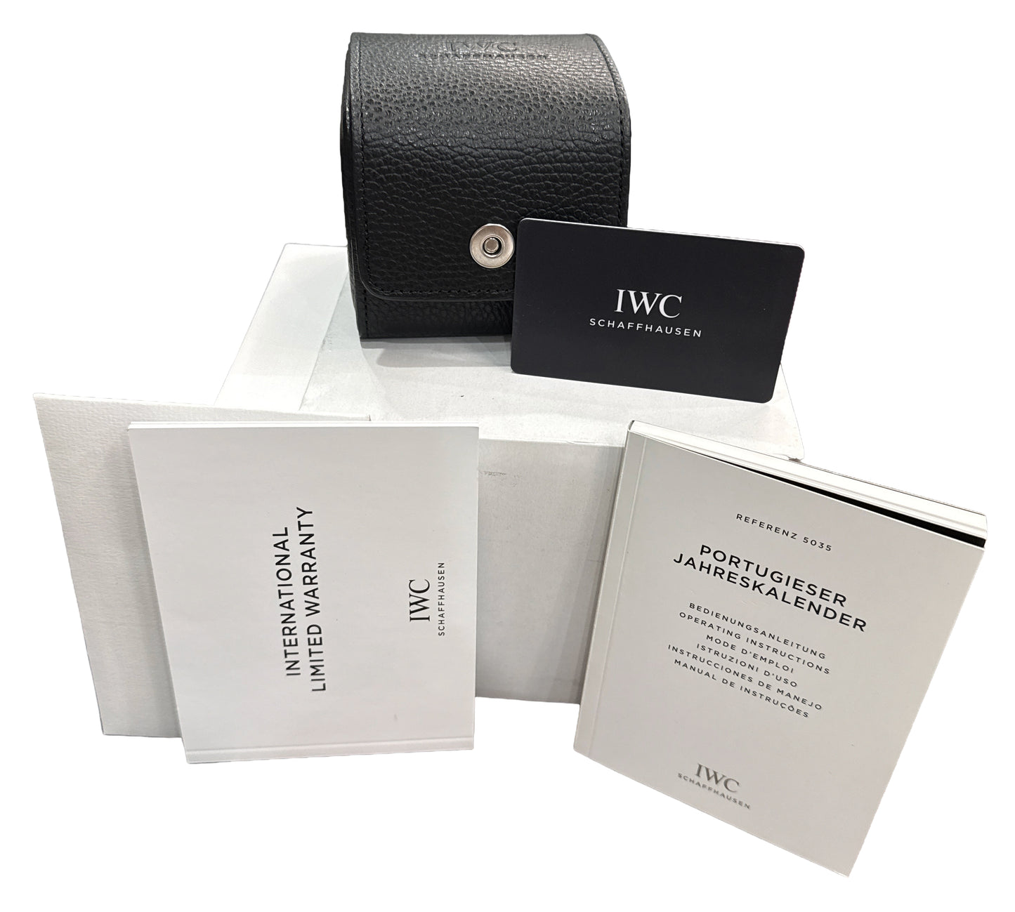 2021 PAPERS IWC Portuguese Portuguesier Annual Calendar BLUE Steel IW503502 BOX