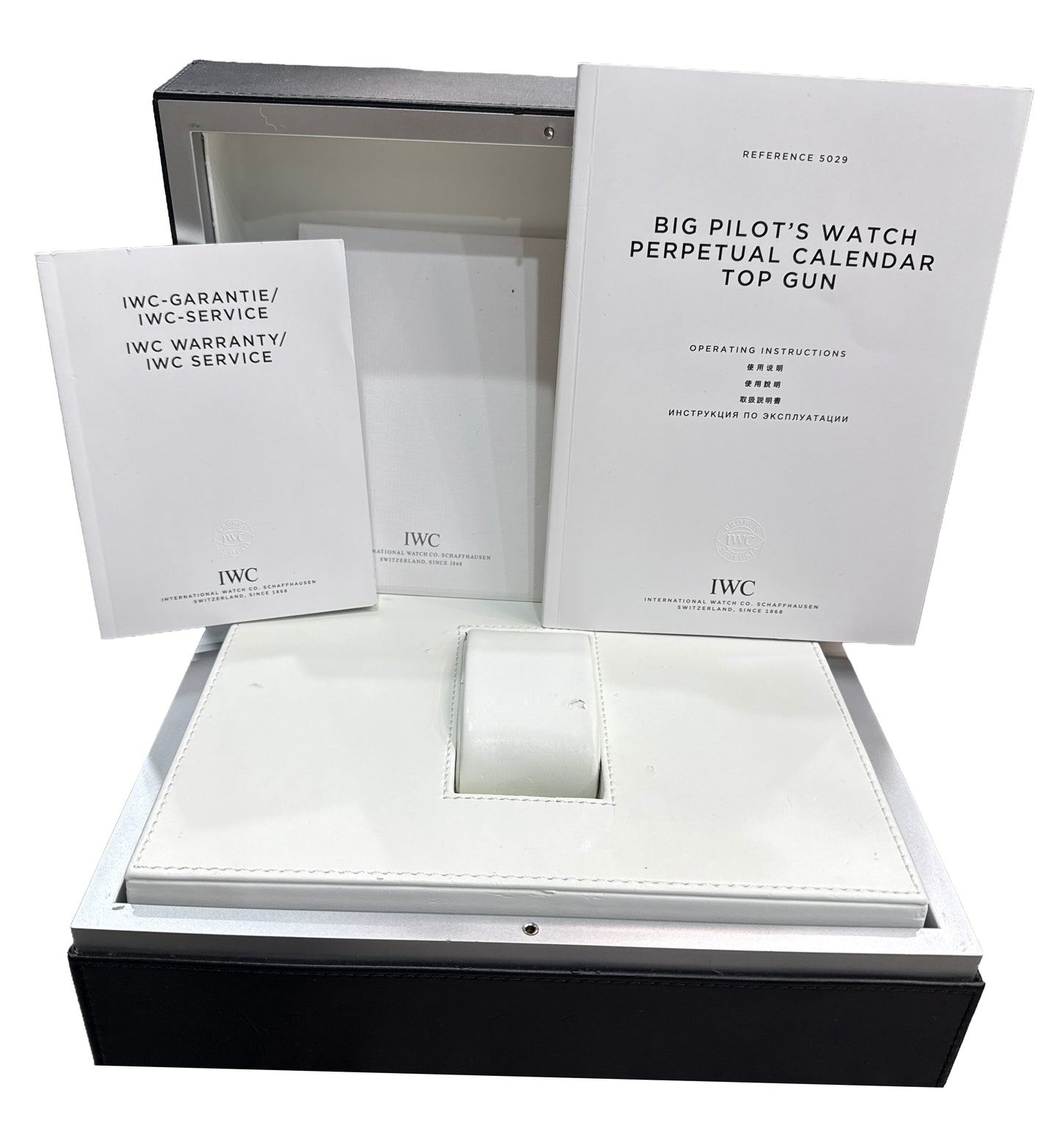 2013 PAPERS IWC Perpetual Calendar Top Gun BLACK CERAMIC Red 48mm IW502903 BOX