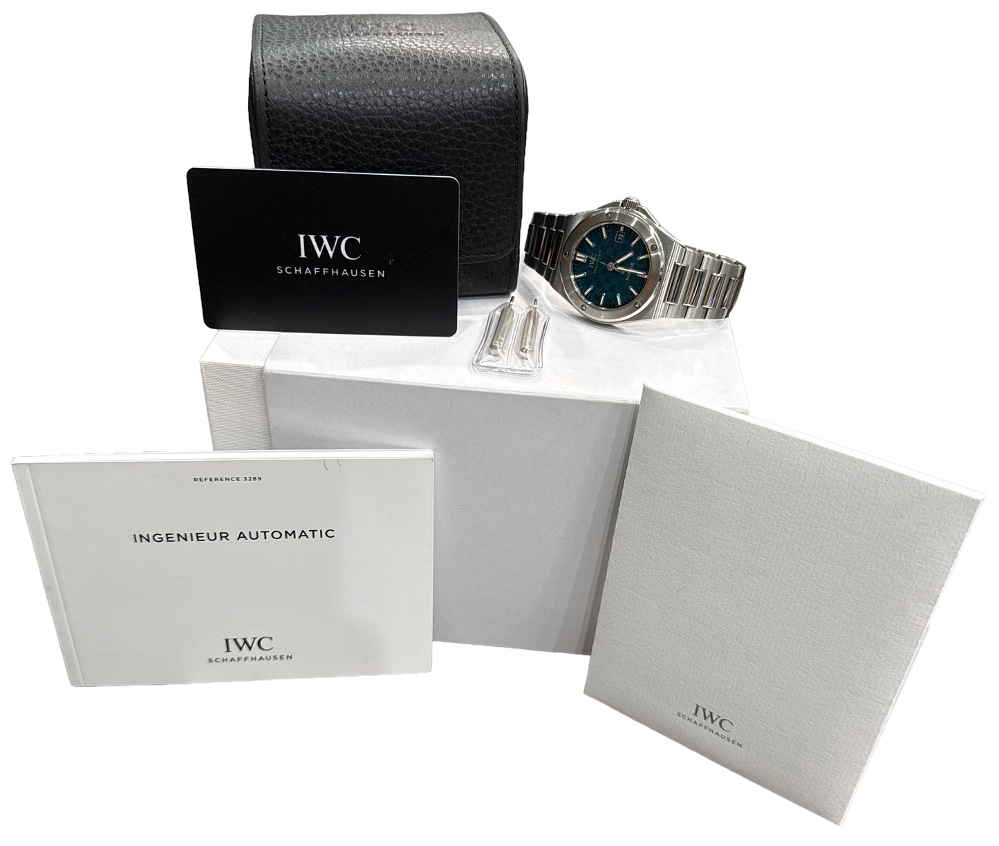 UNPOLISHED 2023 PAPERS IWC Ingenieur Stainless Steel AQUA Teal 40mm IW328903 BOX