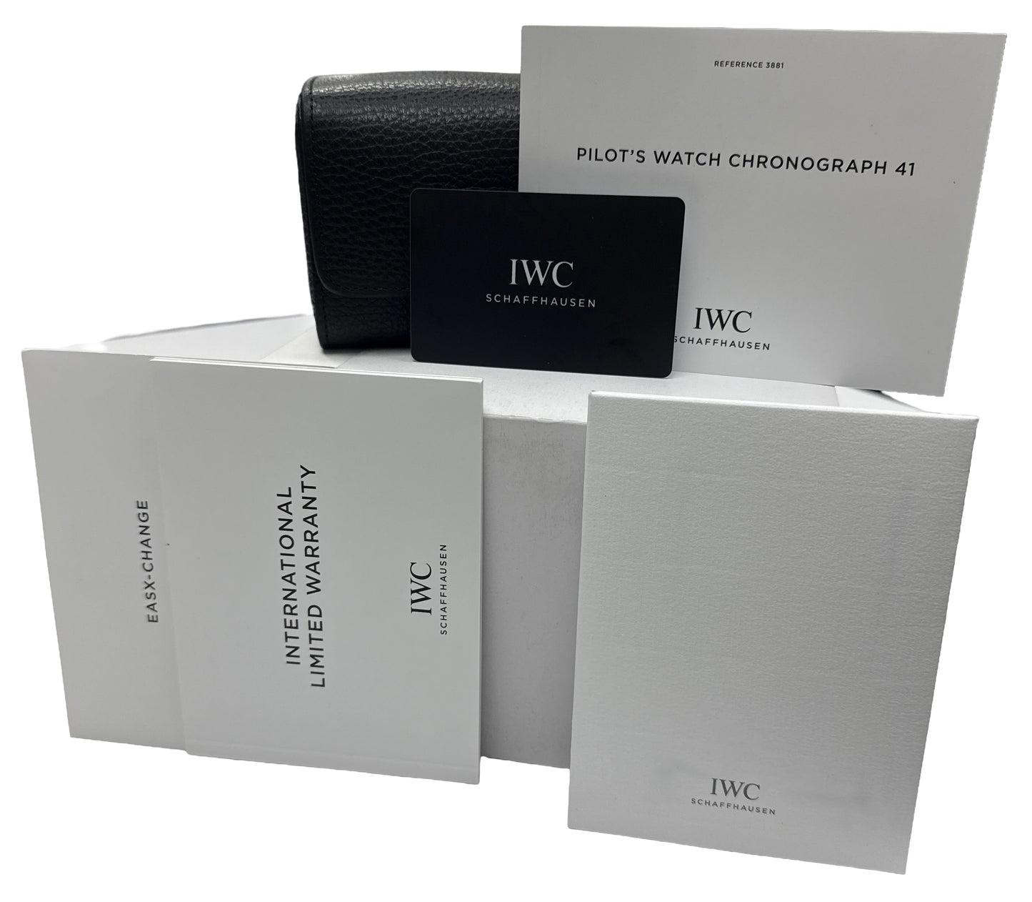 PAPERS IWC Pilot Chronograph BLUE Leather BRONZE 41mm IW388109 Watch BOX