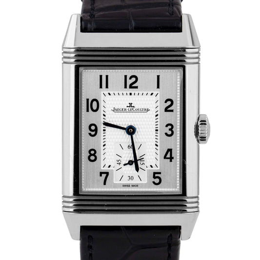Jaeger LeCoultre Reverso Classic Steel White Silver 45.6x27mm Watch 214.8.62