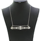 Antique Art Deco 0.45ctw Diamond Filigree Bar Pendant - 14k White Gold Necklace