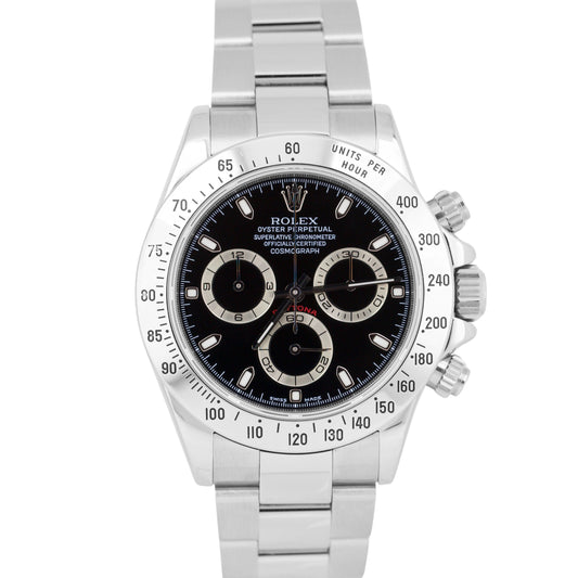 Rolex Daytona Cosmograph BLACK Stainless Steel 40mm Chronograph 116520 Watch