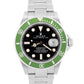 Rolex Submariner Date 16610 LV Flat 4 Green Kermit Stainless Steel Box Papers