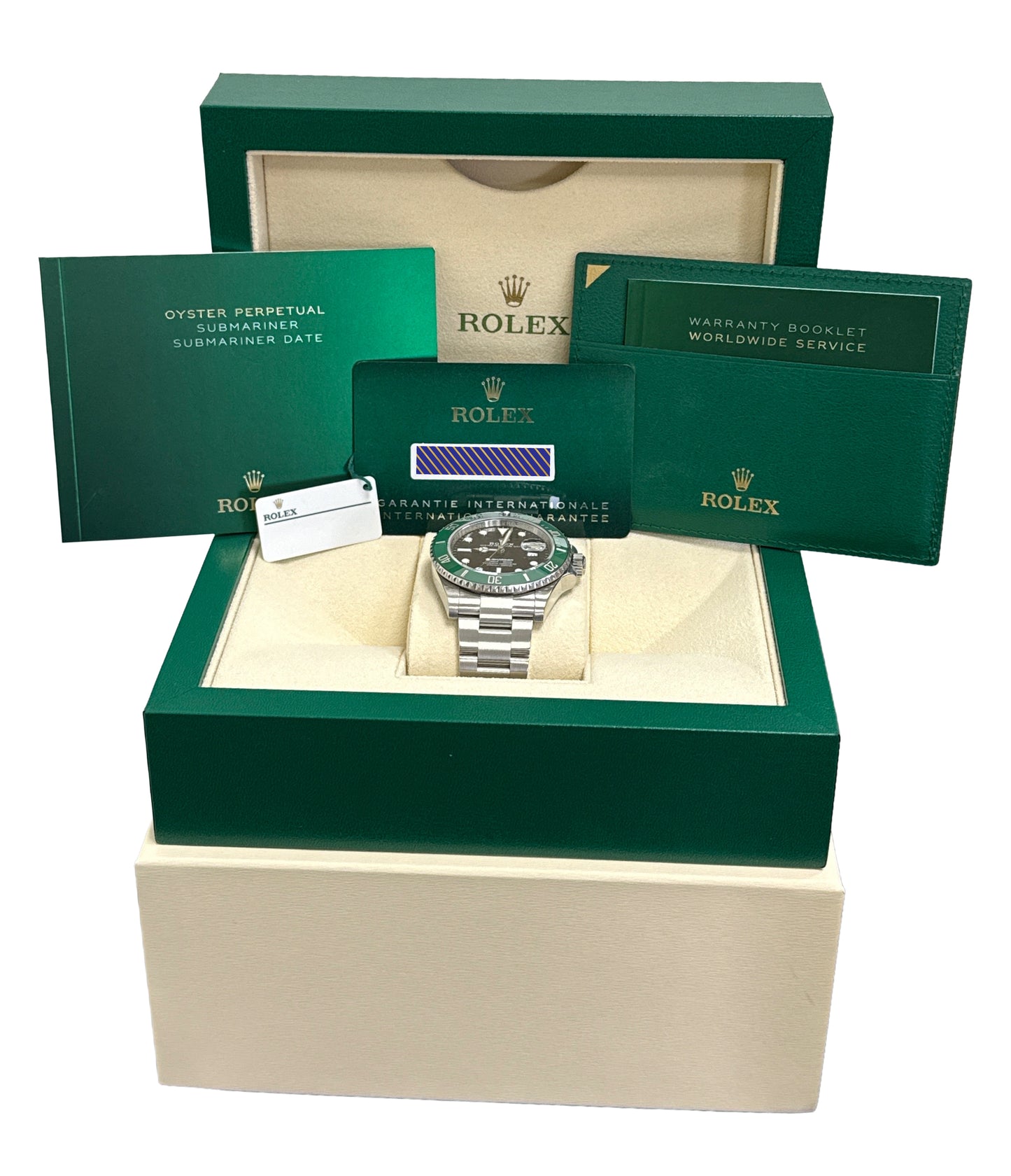 2021 PAPERS Rolex Submariner 41mm Date GREEN KERMIT Steel Ceramic 126610 LV BOX
