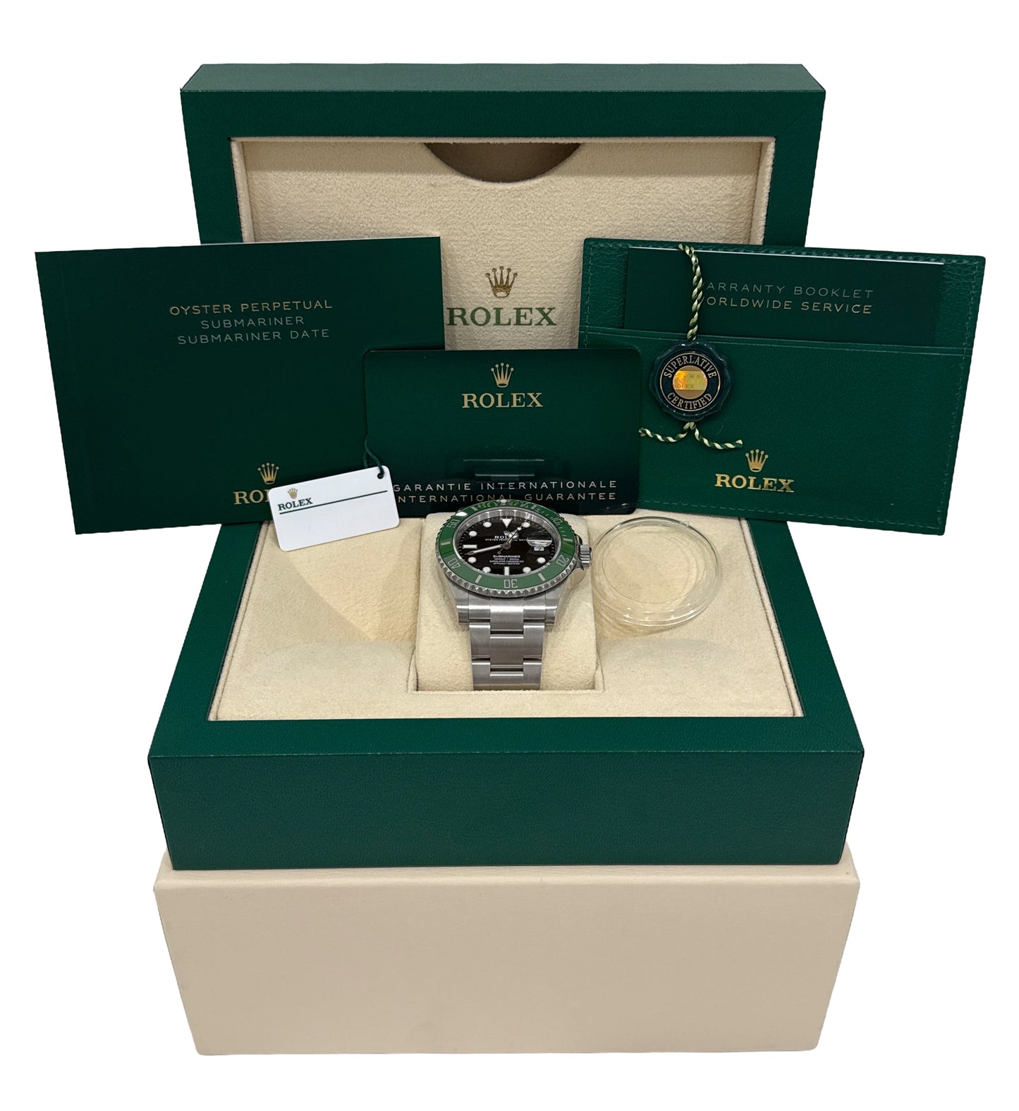 2024 PAPERS Rolex Submariner Date KERMIT GREEN Steel 41mm 126610 LV Watch BOX