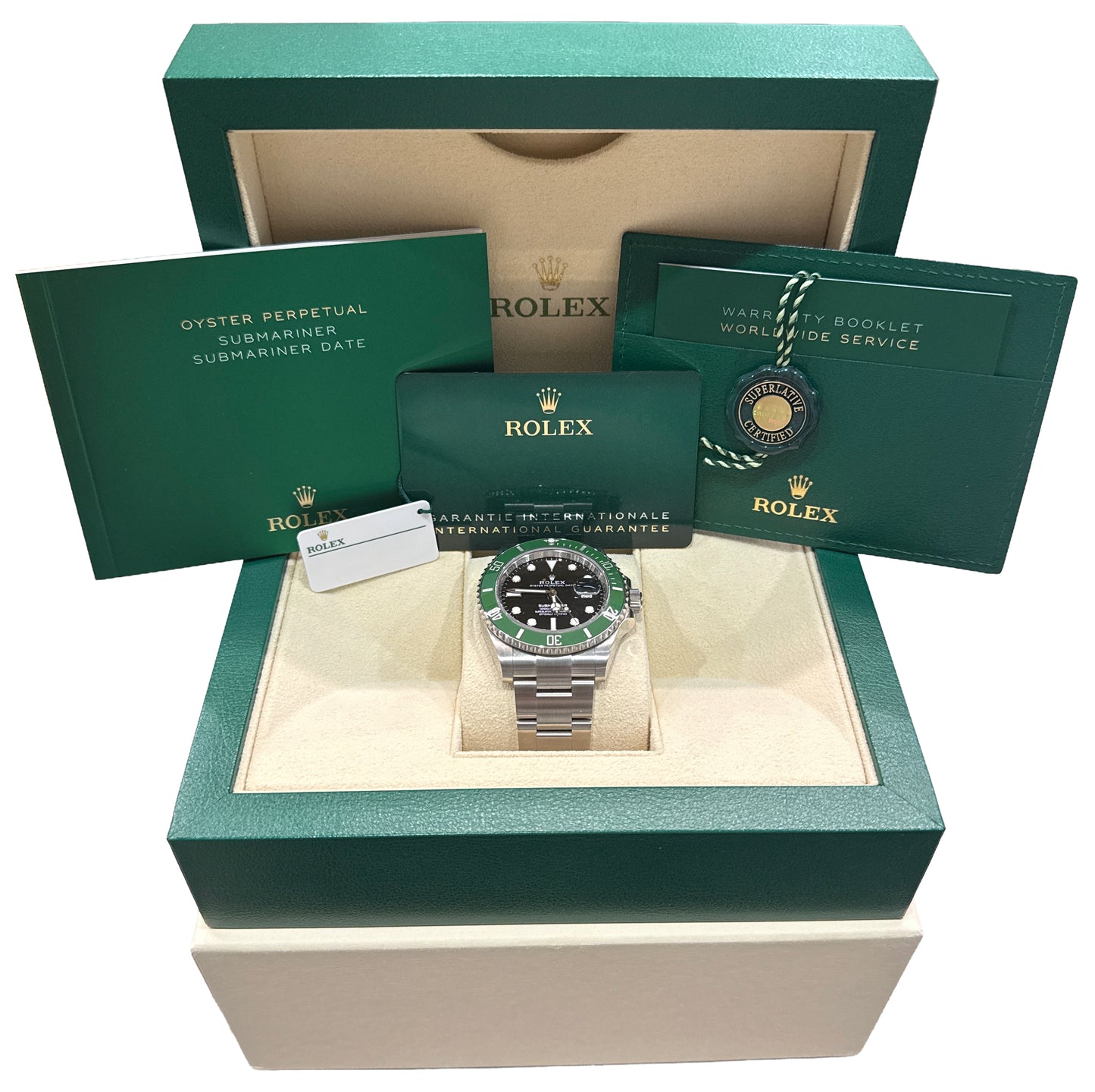 NOS 2024 PAPERS Rolex Submariner 41mm KERMIT Green Steel Ceramic 126610 LV BOX