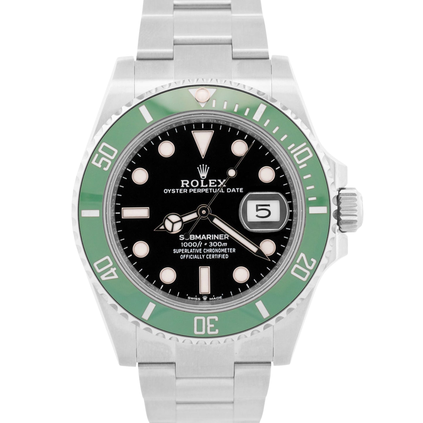 NEW 2024 PAPERS Rolex Submariner 41mm KERMIT Green Steel Ceramic 126610 LV BOX
