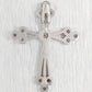 Vintage 0.10ctw Diamond Open Budded Cross Pendant - 14k White Gold Charm