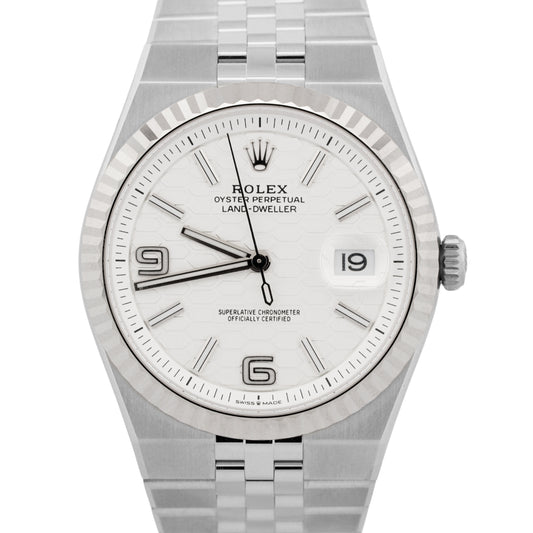 NEW MAY 2026 PAPERS Rolex Land-Dweller 40mm WHITE Stainless Steel 127334 BOX