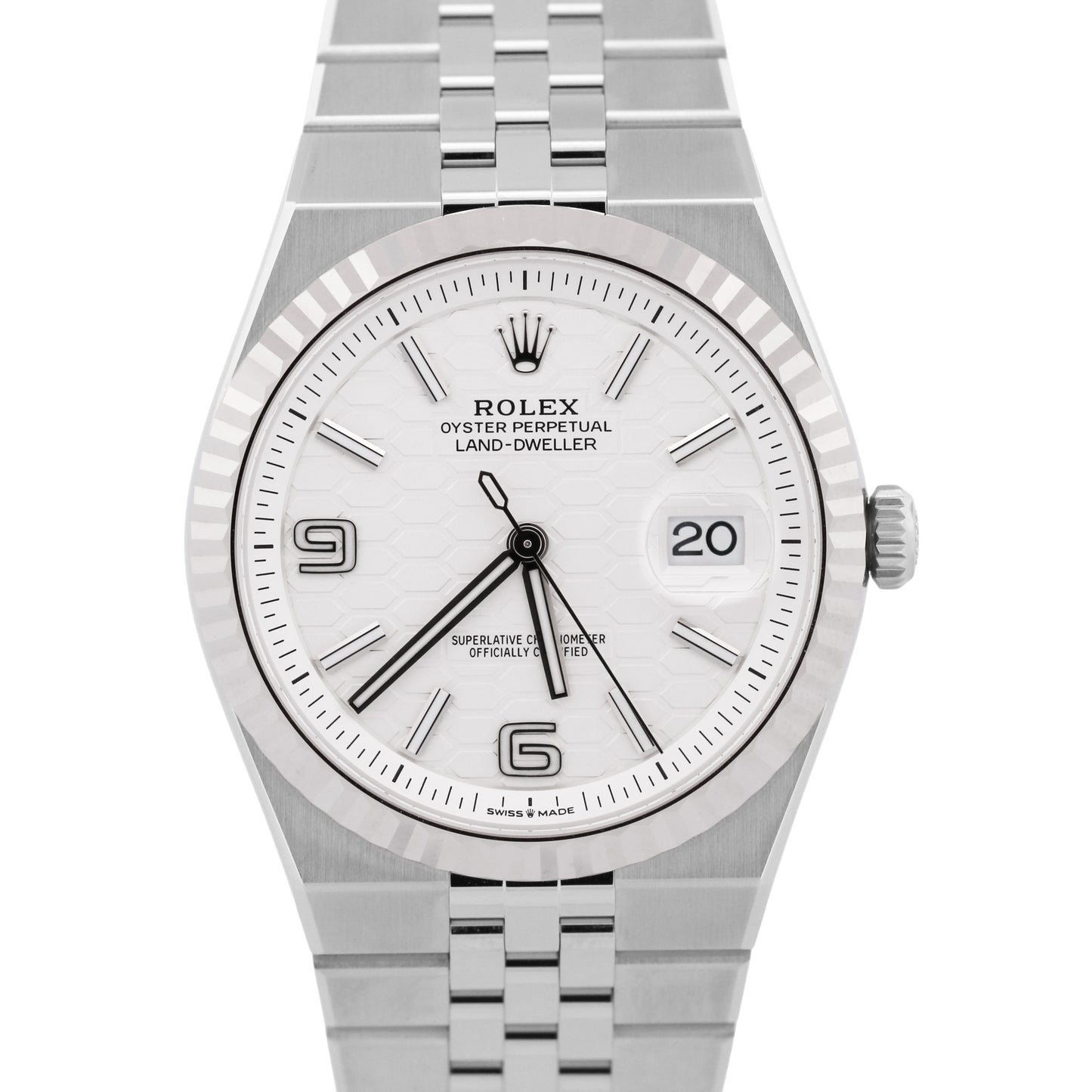 NEW MAY 2026 PAPERS Rolex Land-Dweller 40mm WHITE Steel 18K Gold 127334 BOX