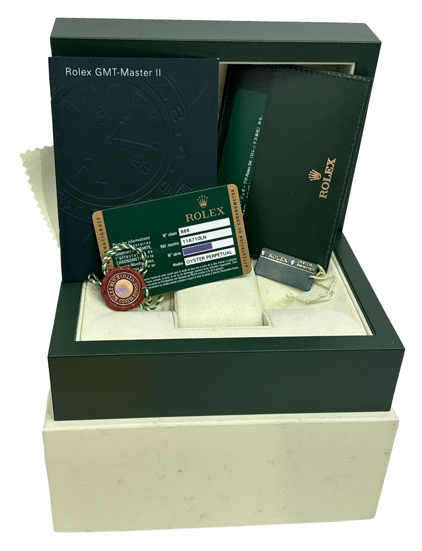 2009 PAPERS Rolex GMT-Master II BLACK Stainless Steel Ceramic 40mm 116710 LN BOX