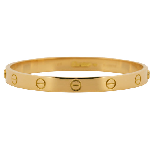 2026 SERVICE Cartier LOVE Bracelet Size 17 Solid 18K Gold AU 750 BOX 1990's