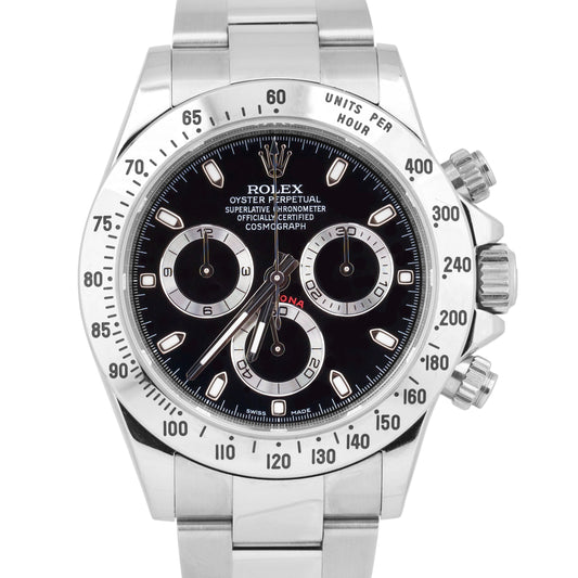 UNPOLISHED 2014 PAPERS Rolex Daytona Cosmograph BLUE LUME 116520 40mm Watch BOX