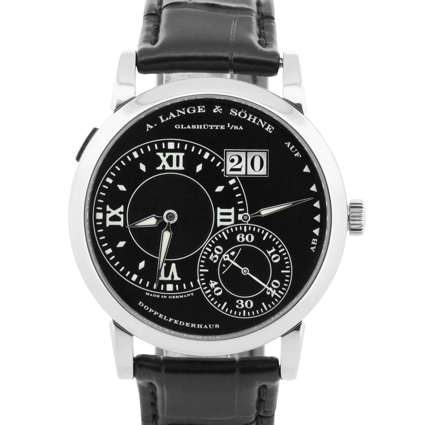 2007 PAPERS A. Lange & Sohne LUMINOUS BLACK 18K White Gold 41.9mm 115.029 BOX