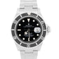 Rolex Submariner Date Black REHAUT Stainless Steel NO-HOLES 40mm Watch 16610
