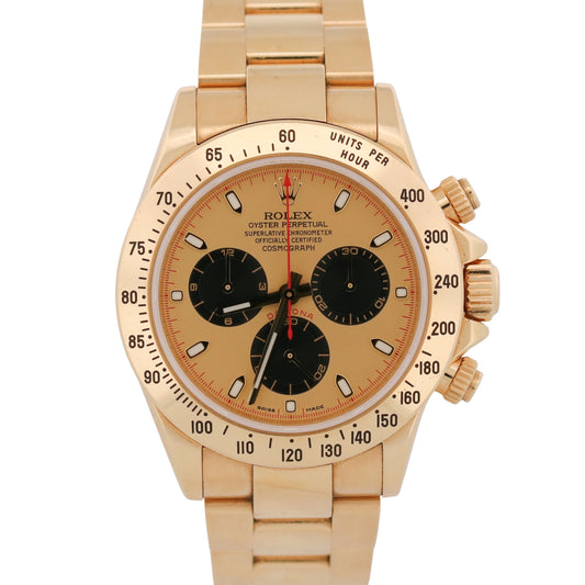 Rolex Daytona Cosmograph 116528 Champagne Newman 18K Yellow Gold 40mm Watch Box