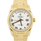 Rolex Day-Date President WHITE ROMAN 18K Yellow Gold Fluted 36mm 118238 BOX