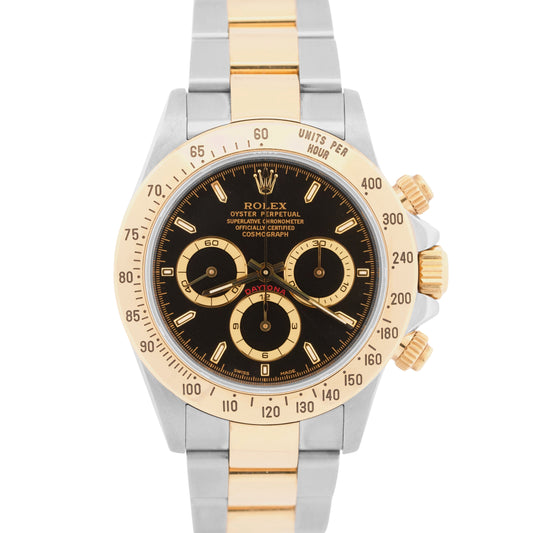 UNPOLISHED PAPERS Rolex Daytona Cosmograph BLACK 18K Gold ZENITH Steel 16523 BOX