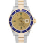 2004 Rolex Submariner Date 16613 Serti Champagne Blue Steel 18K 40mm Box Papers