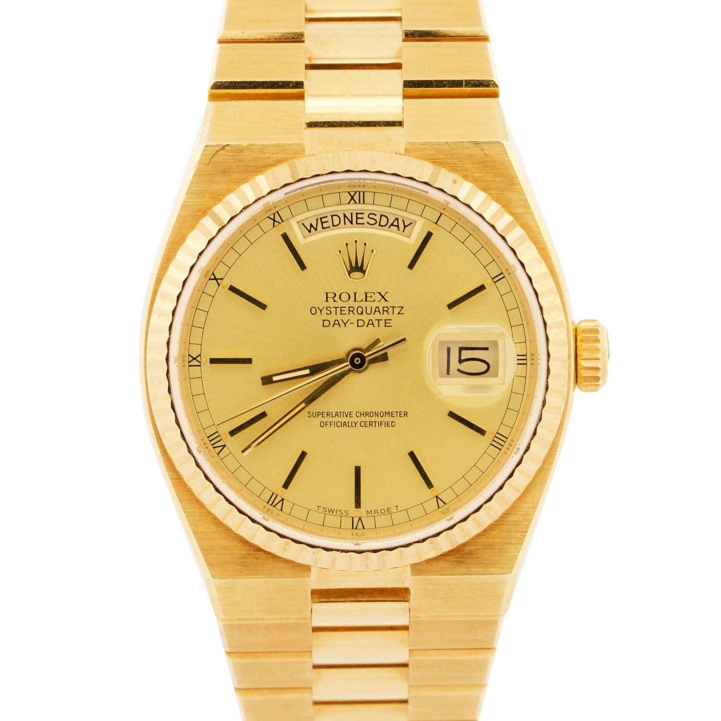 UNPOLISHED 2026 RSC Rolex OysterQuartz Day-Date CHAMPAGNE 36mm 18K Gold 19018