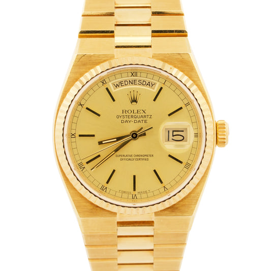 UNPOLISHED 2026 RSC Rolex OysterQuartz Day-Date CHAMPAGNE 36mm 18K Gold 19018