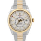 PAPERS Rolex Sky-Dweller WHITE 18K Yellow Gold Stainless OYSTER 42mm 326933 BOX
