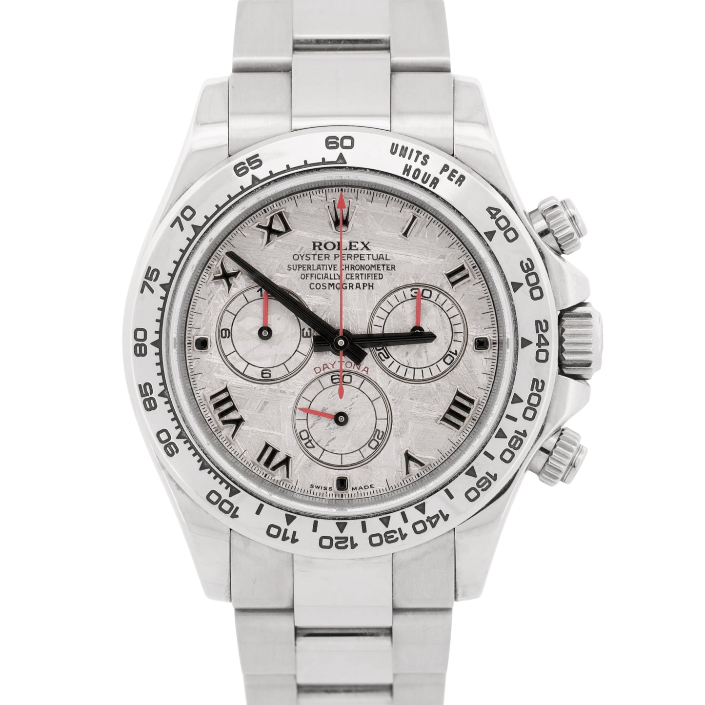 2006 PAPERS Rolex Daytona Cosmograph METEORITE 18K White Gold 40mm 116509 BOX