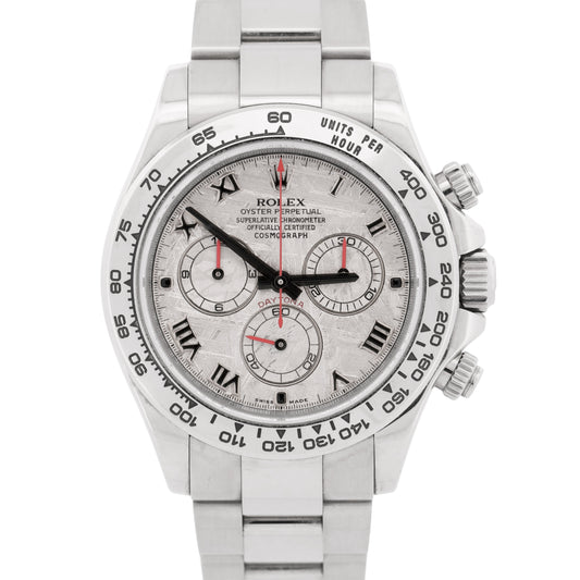 2006 PAPERS Rolex Daytona Cosmograph METEORITE 18K White Gold 40mm 116509 BOX