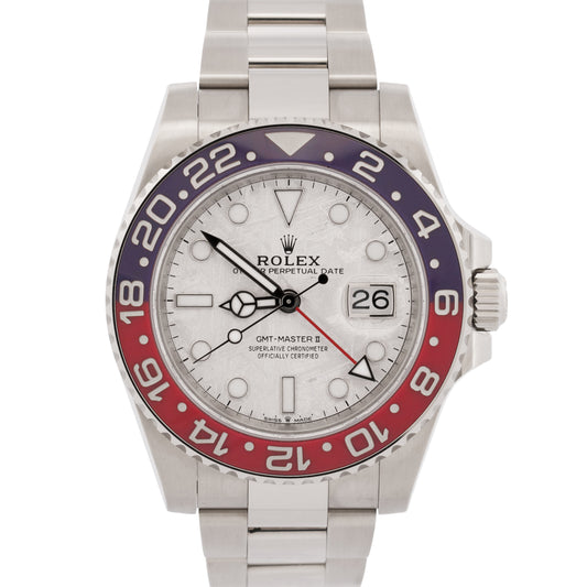 2025 PAPERS Rolex GMT-Master II PEPSI METEORITE 18K White Gold 126719 BLRO BOX