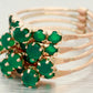 Vintage 1.60ctw Emerald Multi-Band Ring - 14k Yellow Gold Harem Ring