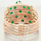 Vintage 1.60ctw Emerald Multi-Band Ring - 14k Yellow Gold Harem Ring