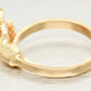 Vintage Oval Pink Tourmaline in Hand Ring - 14k Yellow Gold Setting - Size 6
