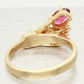 Vintage Oval Pink Tourmaline in Hand Ring - 14k Yellow Gold Setting - Size 6