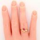 Vintage Oval Pink Tourmaline in Hand Ring - 14k Yellow Gold Setting - Size 6