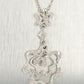 Modern Abstract 0.20ctw Diamond Wave Star Pendant - 14k White Gold Necklace 20" Chain