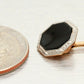 Antique Art Deco Onyx Cufflinks - Gold & Platinum Chain Link Style - 14k Gold