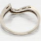 Antique Art Deco 0.07ctw Diamond Curved Band Ring - 14k White Gold - Size 6.5