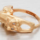 Vintage Designer Diamond-Eyed Cat Bowtie Ring - 14k Yellow Gold Kitten Size 5.25