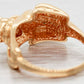 Vintage Designer Diamond-Eyed Cat Bowtie Ring - 14k Yellow Gold Kitten Size 5.25
