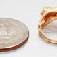 Vintage Designer Diamond-Eyed Cat Bowtie Ring - 14k Yellow Gold Kitten Size 5.25