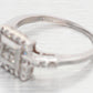 Vintage 0.35ctw Diamond Cocktail Ring - 14k White Gold Square Halo Setting