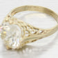 GIA 3.01ct Diamond Antique Art Deco Solitaire Engagement Ring - 14k Yellow Gold