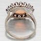 Antique Art Deco White Opal Cocktail Ring w/ Diamond Halo - 14k White Gold