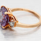 GIA Color-Changing Sapphire Engagement Ring 14k Yellow Gold | Lab-Created Stone
