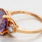 GIA Color-Changing Sapphire Engagement Ring 14k Yellow Gold | Lab-Created Stone